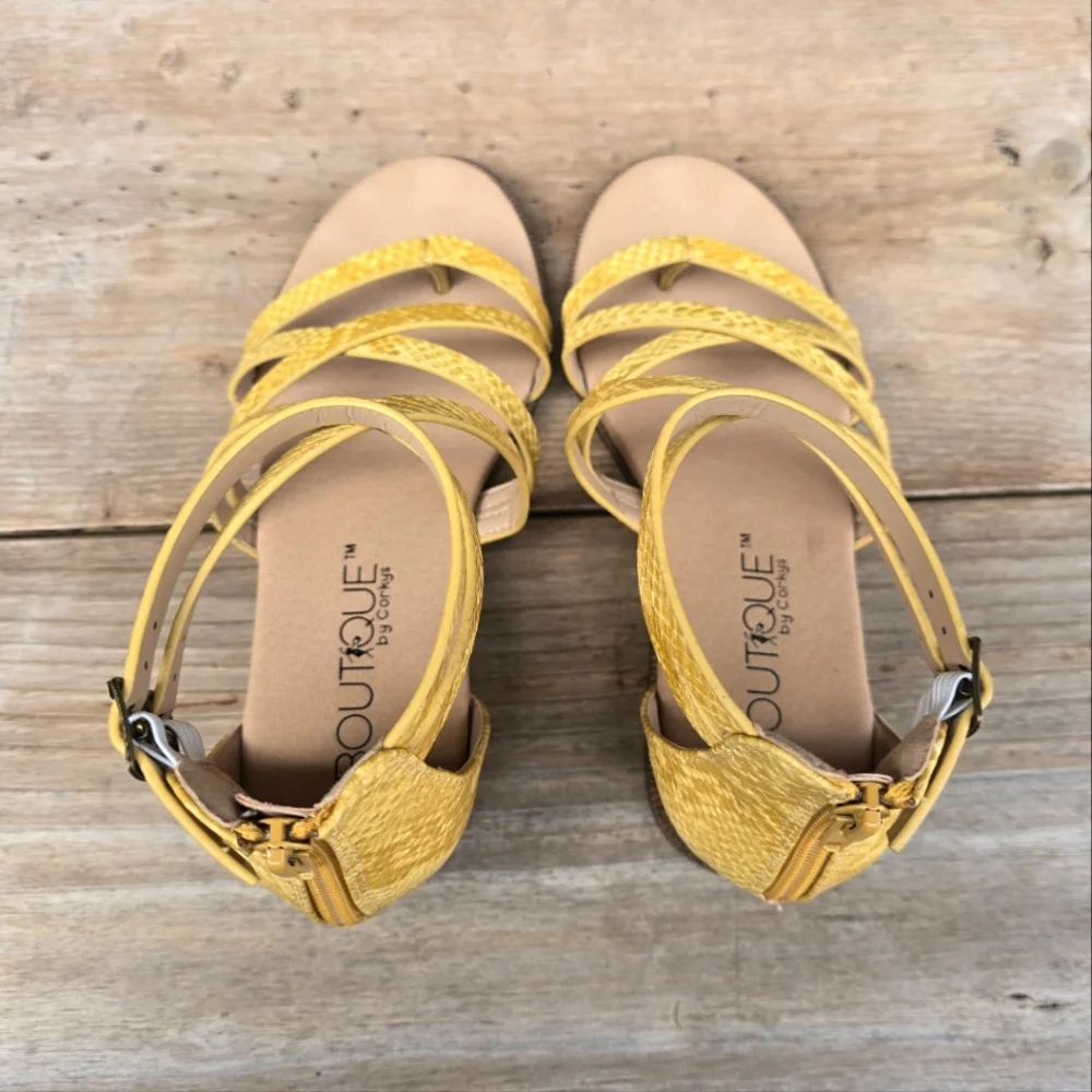 Boutique by Corkys NEW Sweet Tea Coastal Boho Revival Wedge Sandals 6M